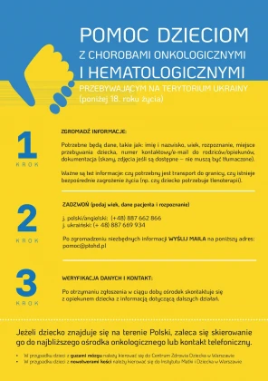 Pomoc dzieciom z chorobami onkologicznymi i hematologicznymi przebywającym na terytorium Ukrainy