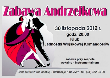 Zabawa andrzejkowa 2012 w Klubie Jednostki Wojskowej Komandosów