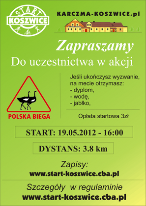 19.05.2012 16:00 Bieg organizowany po raz III w ramach Akcji Polska Biega