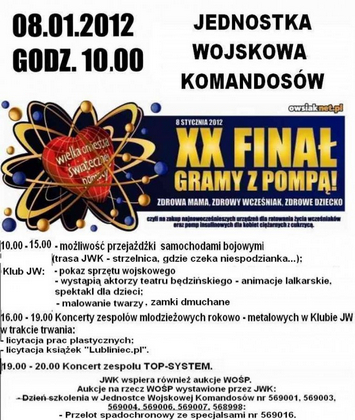 Jednostka Wojskowa Komandosów wspiera akcje Wielkiej Orkiestry Świątecznej Pomocy