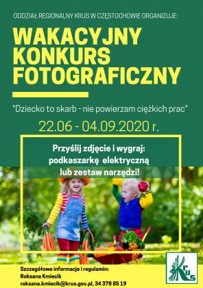 Zapraszamy rolników do udziału w Wakacyjnym Konkursie Fotograficznym 'Dziecko to skarb-nie powierzam ciężkich prac'