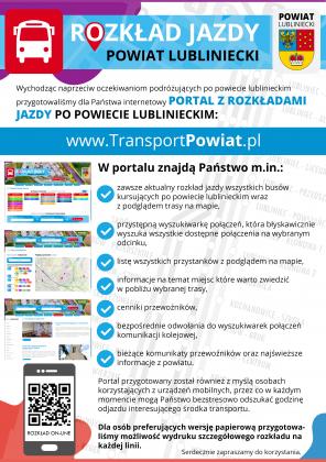 Portal z rozkładami jazdy: www.transportpowiat.pl