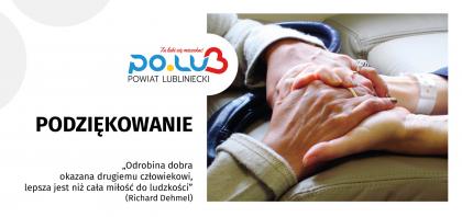 Podziękowania dla HUBERTUS w Lublińcu za okazaną pomoc w walce z epidemią koronawirusa w powiecie lublinieckim