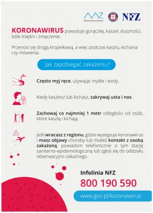 Informacja Śląskiego Urzędu Wojewódzkiego w Katowicach o profilaktyce przeciwko koronawirusowi wywołującemu COVID-19