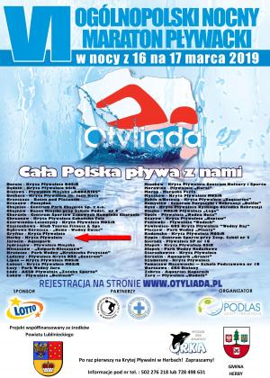 W Herbach odbędzie się VI Ogólnopolski Nocny Maraton Pływacki „OTYLIADA” w nocy z 16 na 17 marca 2019