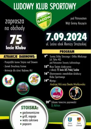 Jubileusz 75-lecia Ludowego Klubu Sportowego 'Pokój Sadów'