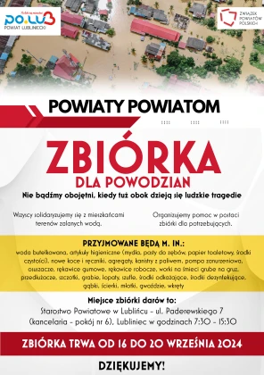 ZBIÓRKA DLA POWODZIAN. Nie bądźmy obojętni, kiedy tuż obok dzieją się ludzkie tragedie